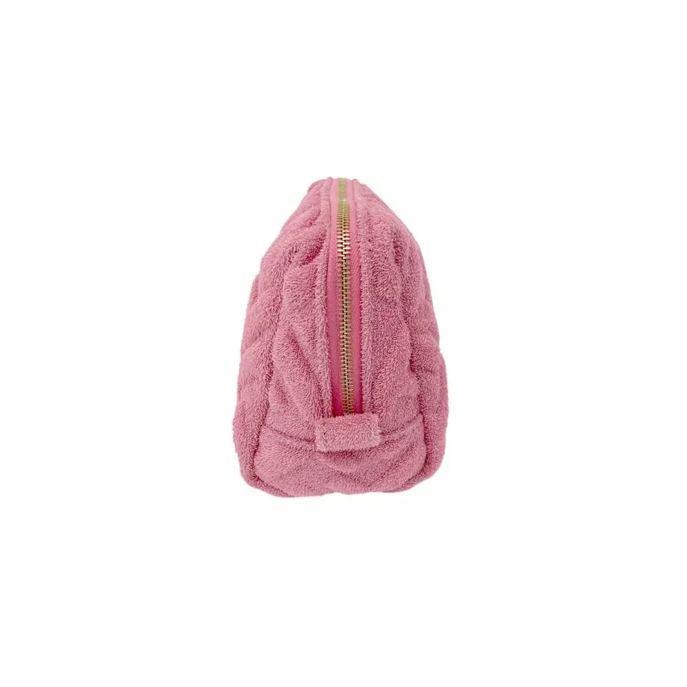 FENDI FF 1974 Cosmetic Pouch Zucca Embossed Terry Cloth in Pink